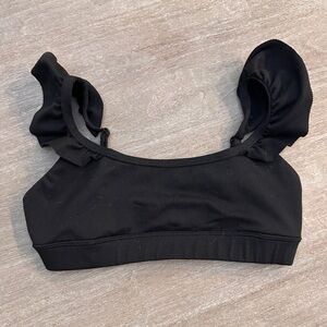 Black Jo + Jax Ruffle Sleeved Top Size Youth Large